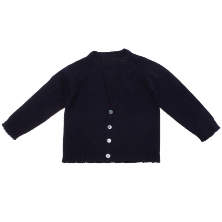 Baby Boys Soft Navy Cotton Cardigan