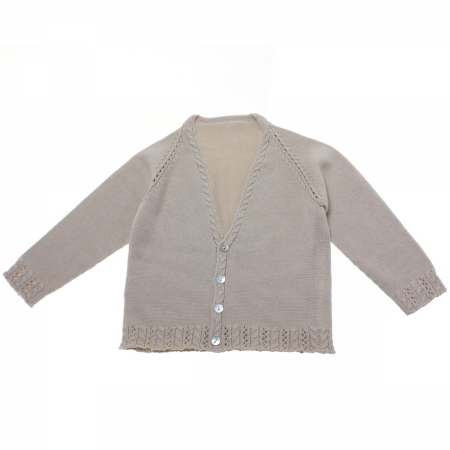 Baby Boys Tan or Sand or Light Brown Colour Soft Cotton Cardigan