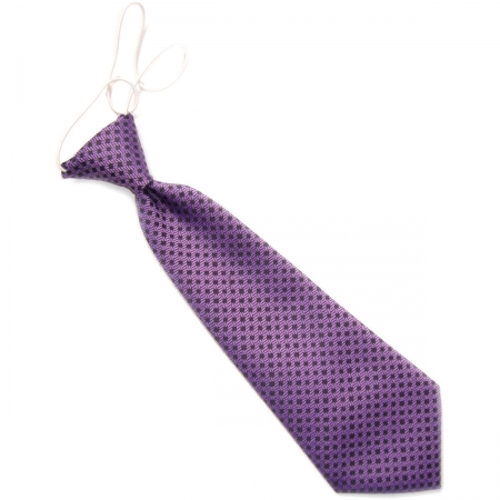 Baby boys tie in purple with black dots