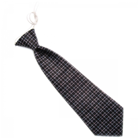 Baby boys tie in black with white squares And muti colour dots