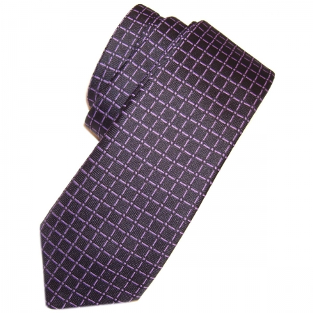 Boys tie in black with purple squares