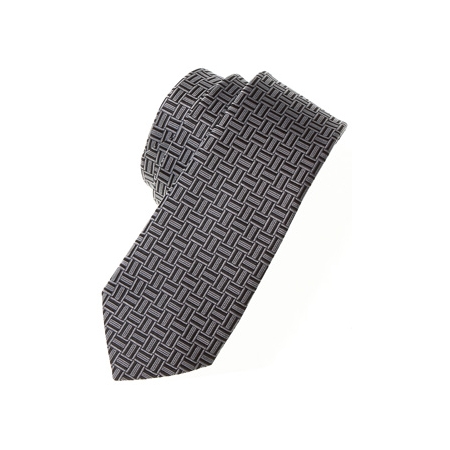 Boys tie in grey with black And grey stripes