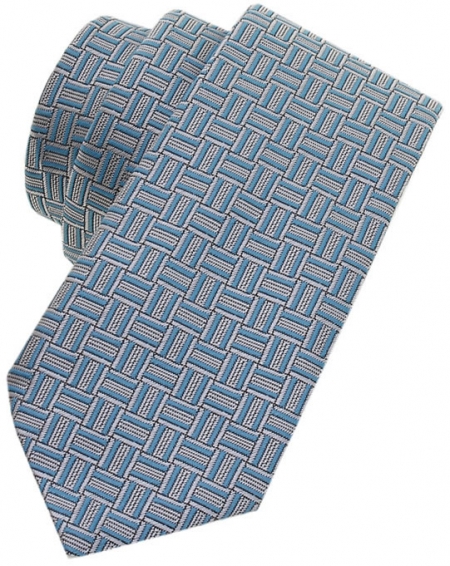 Boys tie in blue with white And blue stripes