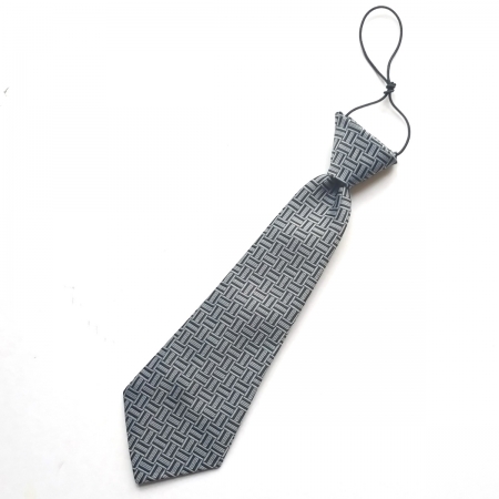 Baby Boys Tie In Grey With Black Grey Pattern