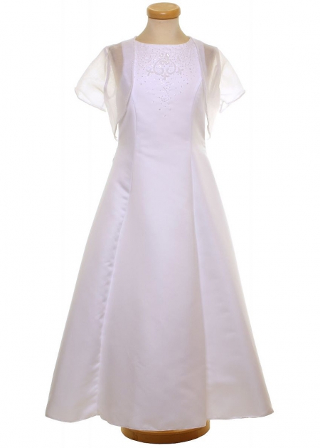 First Holy Communion Dress With Net Bolero and Bag