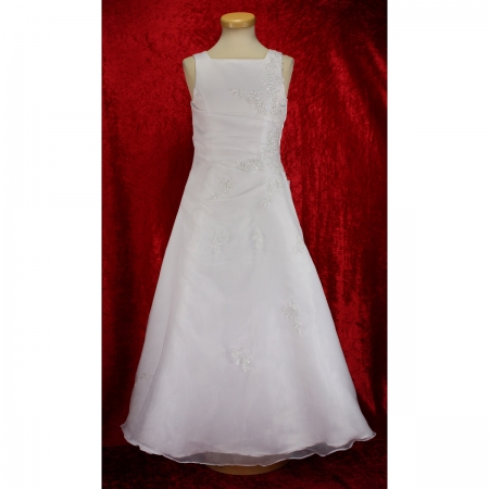 Embroidered Communion Dress With Net Bolero and Dolly Bag #2