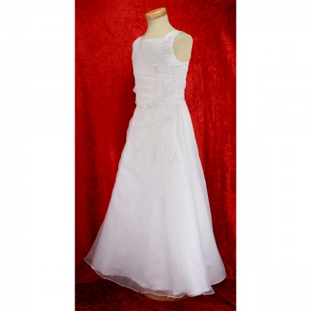 Embroidered Communion Dress With Net Bolero and Dolly Bag #3