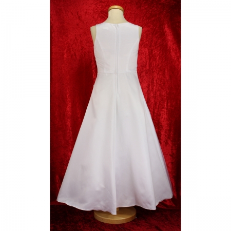 Embroidered Communion Dress With Net Bolero and Dolly Bag #4