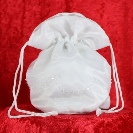 Embroidered Communion Dress With Net Bolero and Dolly Bag #5