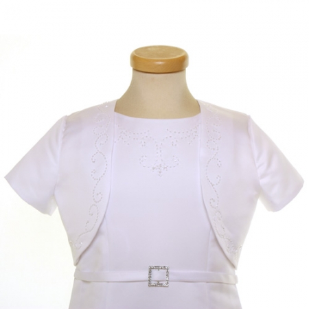 Diamante Buckle First Holy Communion Dress With Bolero #2