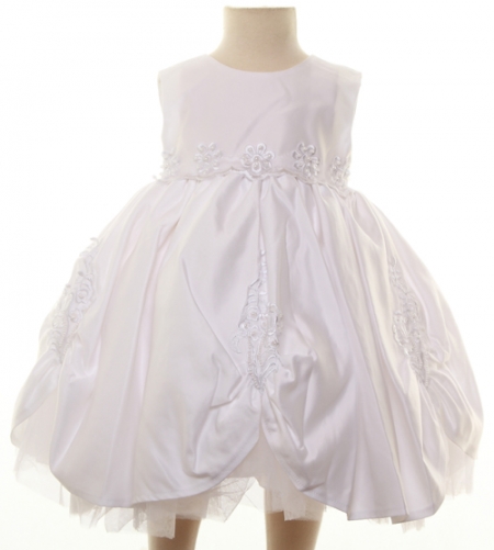 Baby Girls Christening Dress In White #3