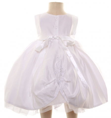 Baby Girls Christening Dress In White #4