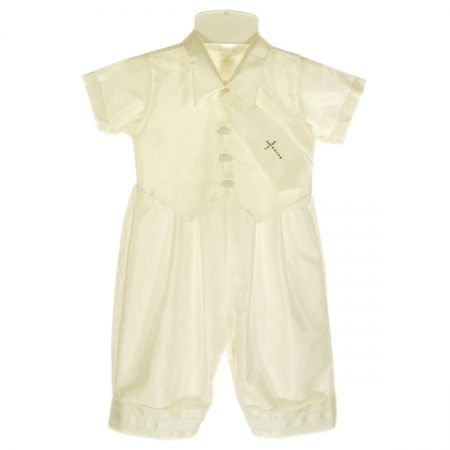 Christening Outfits for Boys Ivory Christening Romper Suit #2