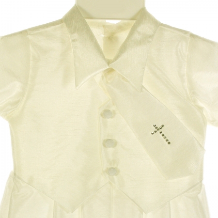 Christening Outfits for Boys Ivory Christening Romper Suit #4