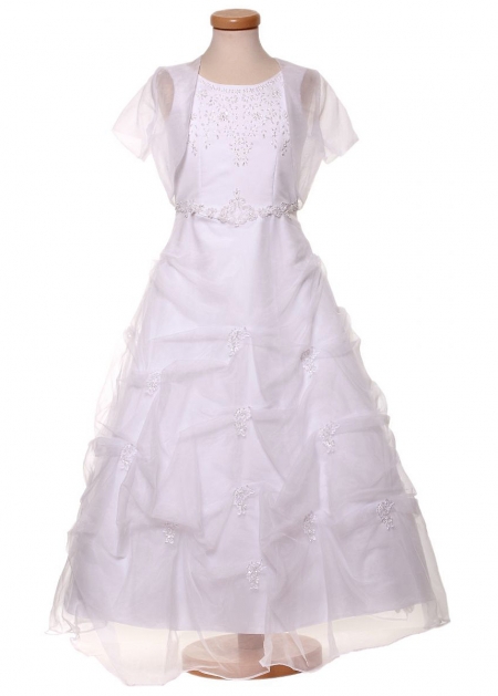 First Holy Communion Princess Dress with Net Bolero and Handbag