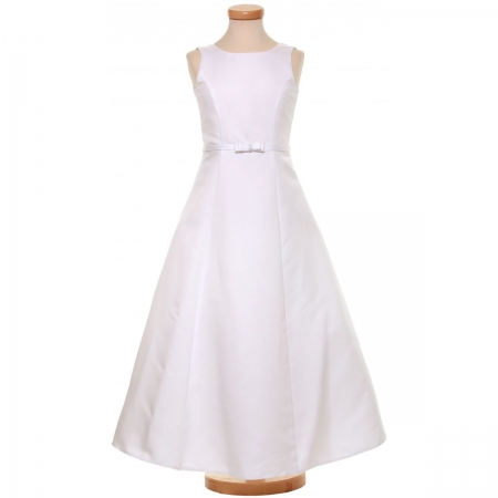 White Communion Dress With Communion Bolero Decorated By Bow And Diamantes #2