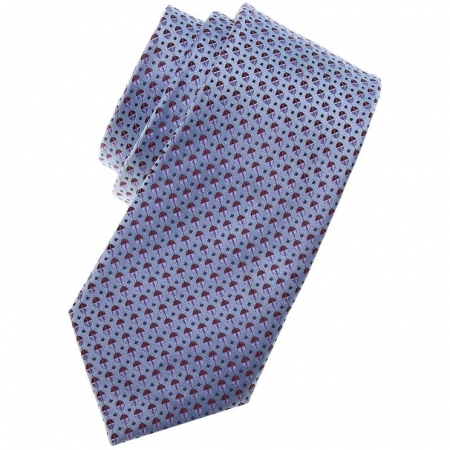 Boys Fashion Tie Blue With Burgundy And Navy Dots