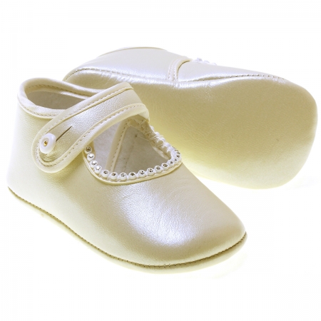 Baby Girls Pearl Ivory Leather Cuquito shoes #2