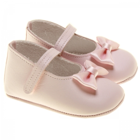 Baby Girls Pink Cuquito Shoes Decorated With Bows