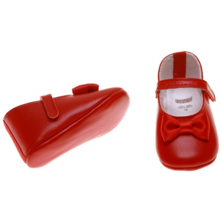 Baby Girls Red Cuquito Shoes Decorated With Bows #2