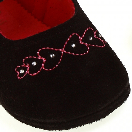 Spanish Cuquito Baby Girls Black Velvet Shoes #2