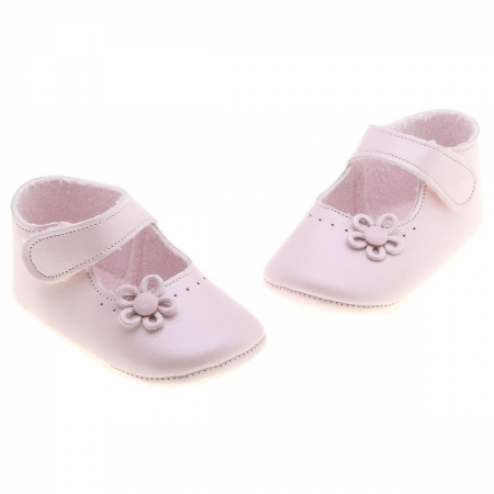 Spanish Cuquito Baby Girls Pink Shoes Lleather