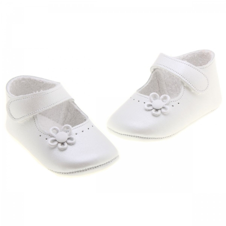 Spanish Designer Cuquito Soft Leather Baby Girls White Shoes