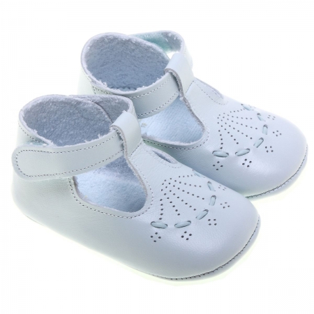 Baby Boys Blue Leather Shoes