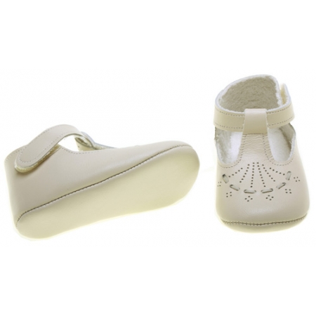 Baby Boys Ivory Leather Shoes #2