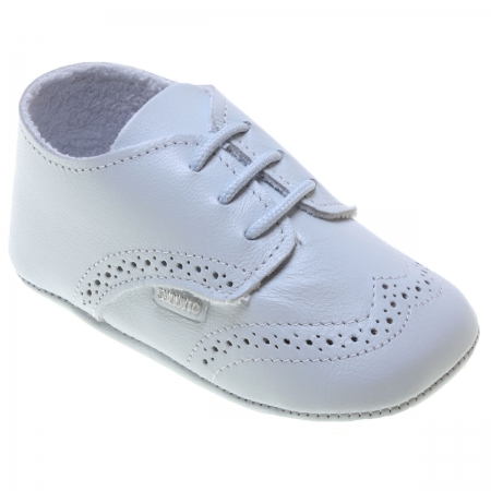 Lace Up Spanish Baby Boys Blue Leather Pram Shoes