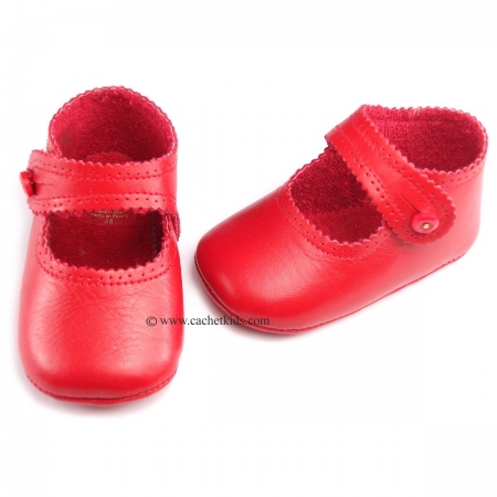 Spanish Designer Cuquito Baby Girls Red Shoes