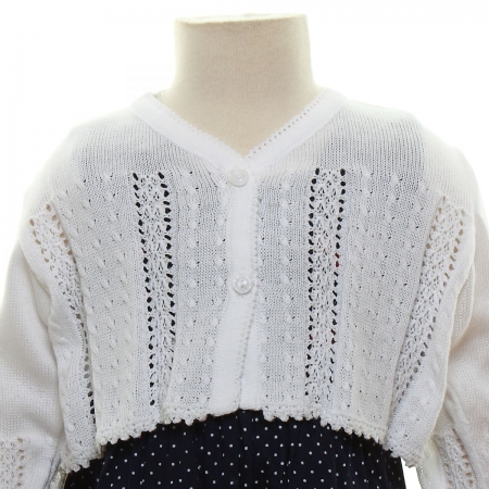 100% Cotton Baby Girls Cardigan With Twisted Cables Pattern