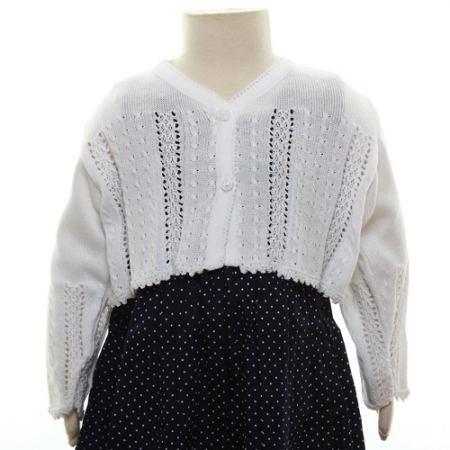 100% Cotton Baby Girls Cardigan With Twisted Cables Pattern #2