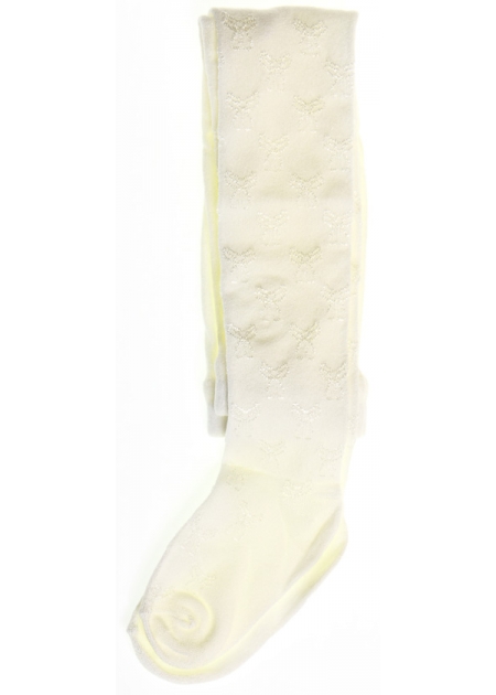 High quality baby ivory tights with angel pattern