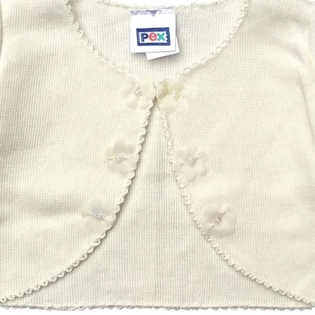 Baby Girls Ivory Flowers Bolero #2