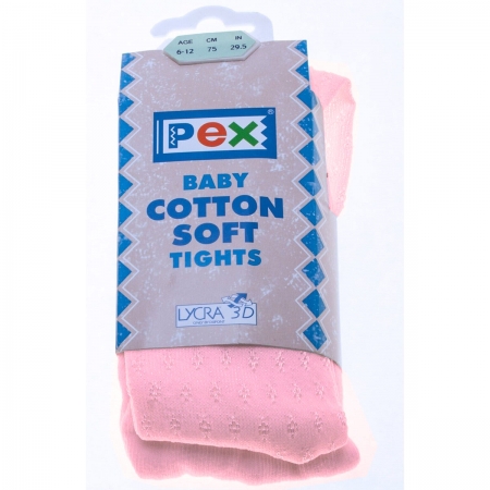 Baby girl pink tights in cherubs pattern #2