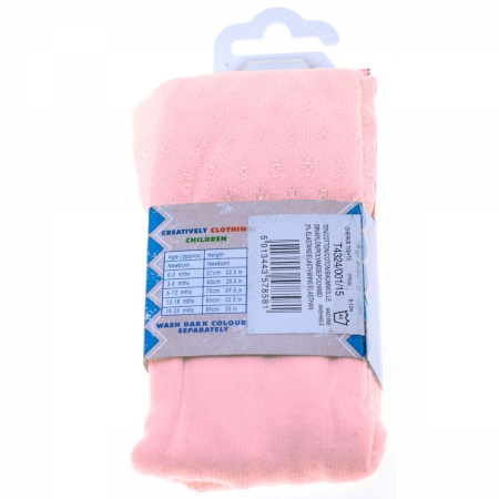 Baby girl pink tights in cherubs pattern #3
