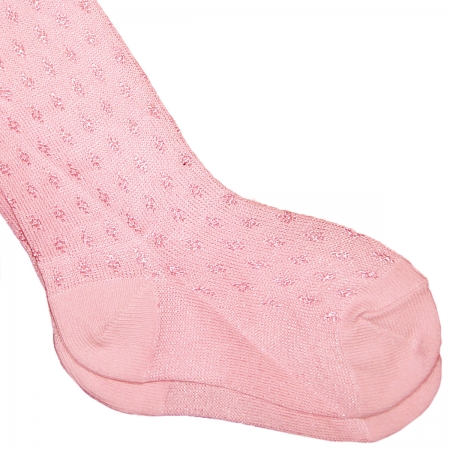 Baby girl pink tights in cherubs pattern #4
