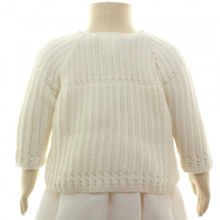 Baby Girls Matinee Bolero With Chunky Knitted Pattern #4