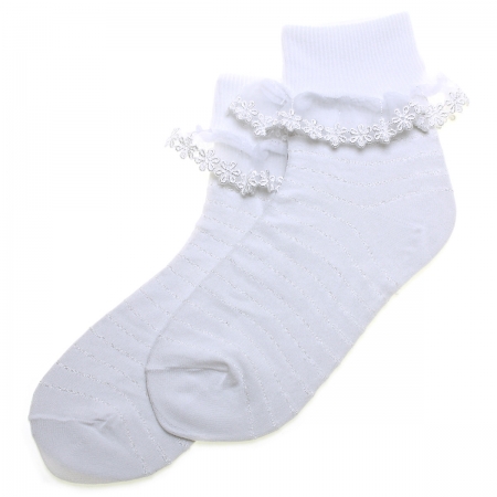 Confetti Girls White Frilly Socks