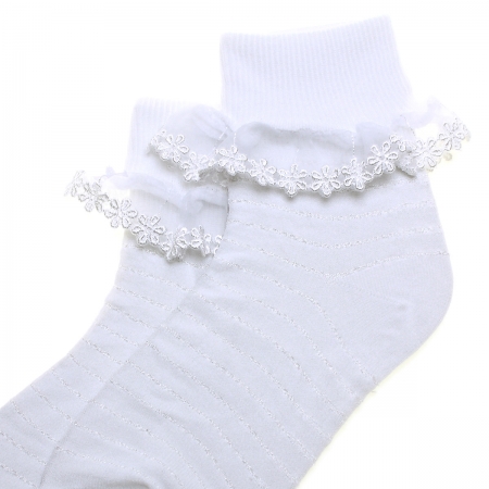 Confetti Girls White Frilly Socks #2