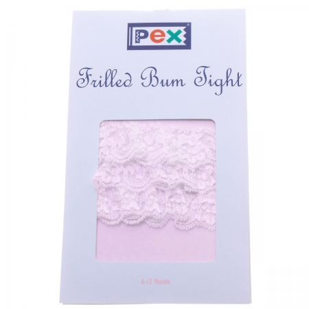 PEX Baby Girls Pink Frilled Bum Tights