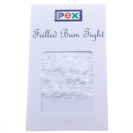 PEX Baby Girls Frilled Bum Tights in White
