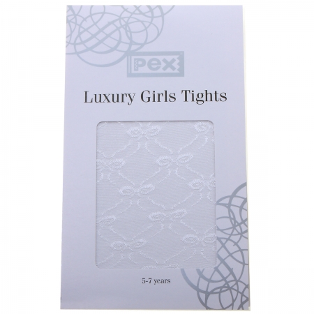 Girls White Bow Tights From PEX Style Agatha