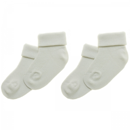 Roma 2 pairs boys ivory socks