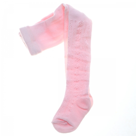 Madrid Lace Pattern Baby Girls Pink Tights By PEX