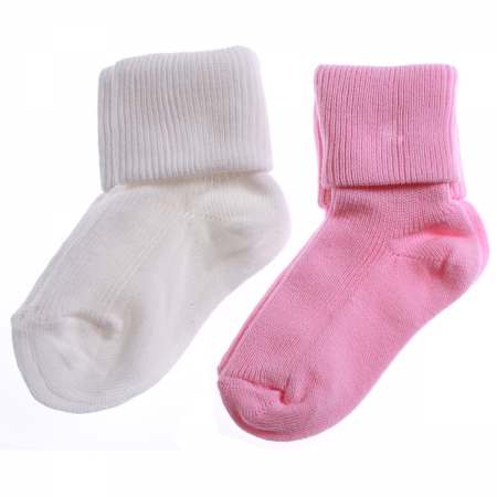 2 pairs baby girls white and pink socks