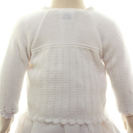 Picot Edge Pattern Baby Girls White Bolero #4