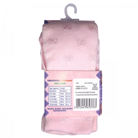 Bow pattern decorated baby girls tights in pink #4