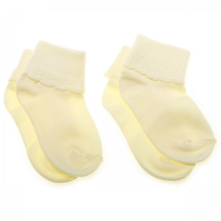 Sugar 2 pairs baby boys ivory socks